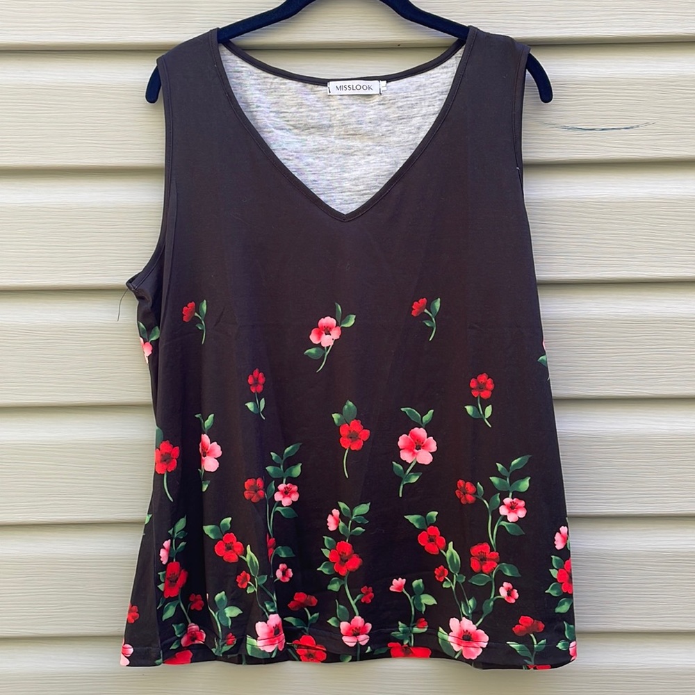 MISSLOOK Azalea Print V-Neck Tank Top